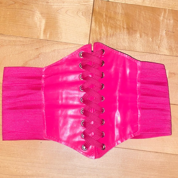✨2for22$ Velcro lace up pink belt - Picture 1 of 3